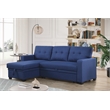Kingfisher Lane Polyester Fabric Reversible Sleeper Sectional Sofa-Blue