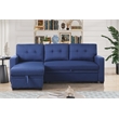 Kingfisher Lane Polyester Fabric Reversible Sleeper Sectional Sofa-Blue