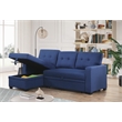 Kingfisher Lane Polyester Fabric Reversible Sleeper Sectional Sofa-Blue