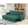 Kingfisher Lane Polyester Fabric Reversible Sleeper Sectional Sofa-Green