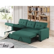 Kingfisher Lane Polyester Fabric Reversible Sleeper Sectional Sofa-Green