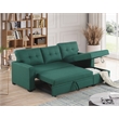 Kingfisher Lane Polyester Fabric Reversible Sleeper Sectional Sofa-Green