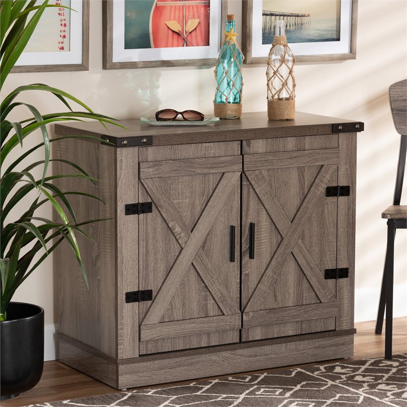 Kingfisher Lane Farmhouse Brown Finished Wood 2-Door Shoe Storage Cabinet