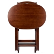 Kingfisher Lane 5-Piece Transitional Solid Wood Snack Table Set in Cappuccino