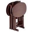 Kingfisher Lane 5-Piece Transitional Solid Wood Snack Table Set in Cappuccino