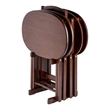 Kingfisher Lane 5-Piece Transitional Solid Wood Snack Table Set in Cappuccino