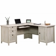 Kingfisher Lane Engineered Wood L-Shaped Computer Desk in Chalked Chestnut