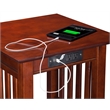 Kingfisher Lane Solid Wood End Table with Built - Device Charger - Brown Walnut