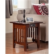 Kingfisher Lane Solid Wood End Table with Built - Device Charger - Brown Walnut