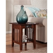 Kingfisher Lane Solid Wood End Table with Built - Device Charger - Brown Walnut