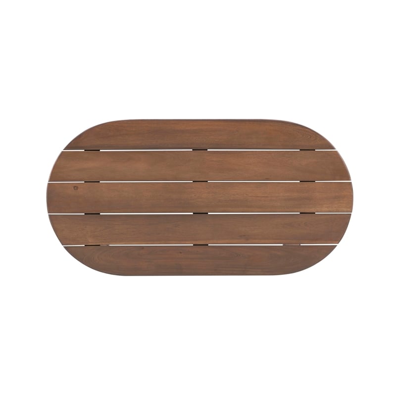 Kingfisher Lane Solid Acacia Wood Outdoor Coffee Table in Acorn Brown Stain
