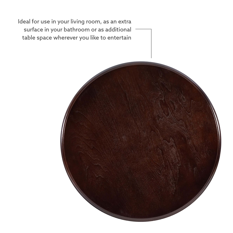 Kingfisher Lane Round Wood Accent Table Pedestal Base 26.5