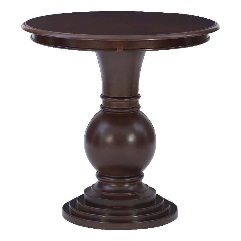 Kingfisher Lane Round Wood Accent Table Pedestal Base 26.5
