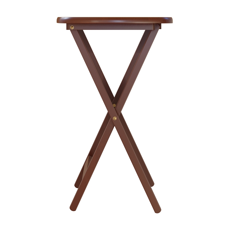 Kingfisher Lane 5-Piece Transitional Solid Wood Snack Table Set Walnut Finish