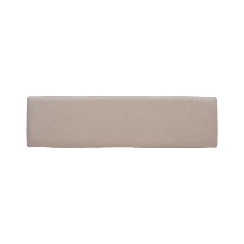 Kingfisher Lane Thick Rubberwood Tan Upholstered Bench in Smokey White Finish