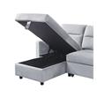 Kingfisher Lane Velvet Reversible Sleeper Sectional with Storage in Light Gray