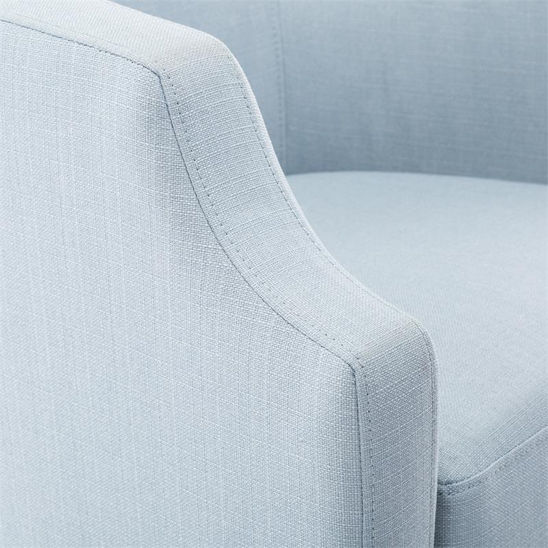 Kingfisher Lane Sky Blue Polyester Fabric Swivel and Rocker Barrel Accent Chair