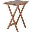Kingfisher Lane 5-Piece Oversized Solid Wood Snack Table Set in Teak