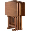 Kingfisher Lane 5-Piece Oversized Solid Wood Snack Table Set in Teak
