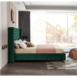Kingfisher Lane Tufted Green Velvet Wingback Queen Bed Frame