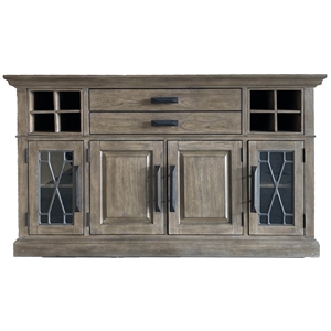 Kingfisher Lane 66&quot Wood Buffet Server with Wine Rack in Sandstone Brown