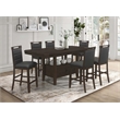 Kingfisher Lane Counter Height Storage Table Butterfly Leaf in Cappuccino