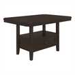Kingfisher Lane Counter Height Storage Table Butterfly Leaf in Cappuccino