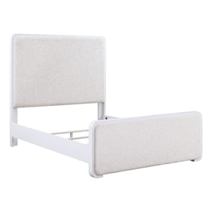 Kingfisher Lane Upholstered Queen Panel Bed in Pearl White/Beige