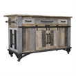 Kingfisher Lane Rustic Modern Solid Pine Kitchen Island in Gray
