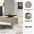 Kingfisher Lane Transitional Double Plinth Coffee Table in Light Gray
