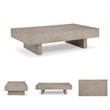 Kingfisher Lane Transitional Double Plinth Coffee Table in Light Gray