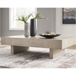Kingfisher Lane Transitional Double Plinth Coffee Table in Light Gray