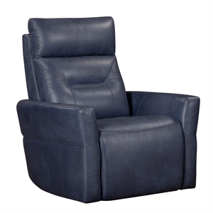 Kingfisher Lane Power Swivel Glider Recliner in Vintage Navy Leather
