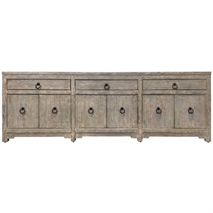 Kingfisher Lane 90&quot Console Cabinet in Driftwood Rubberwood and Birch