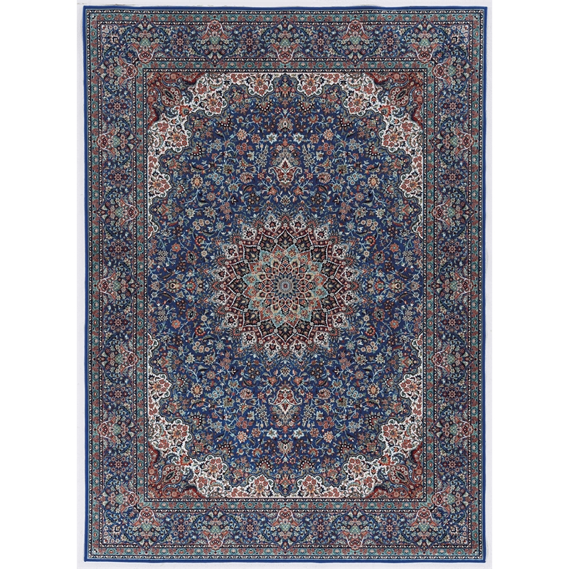 Laysan Home Traditional Woven Polyester 5'x7' Rug in Blue