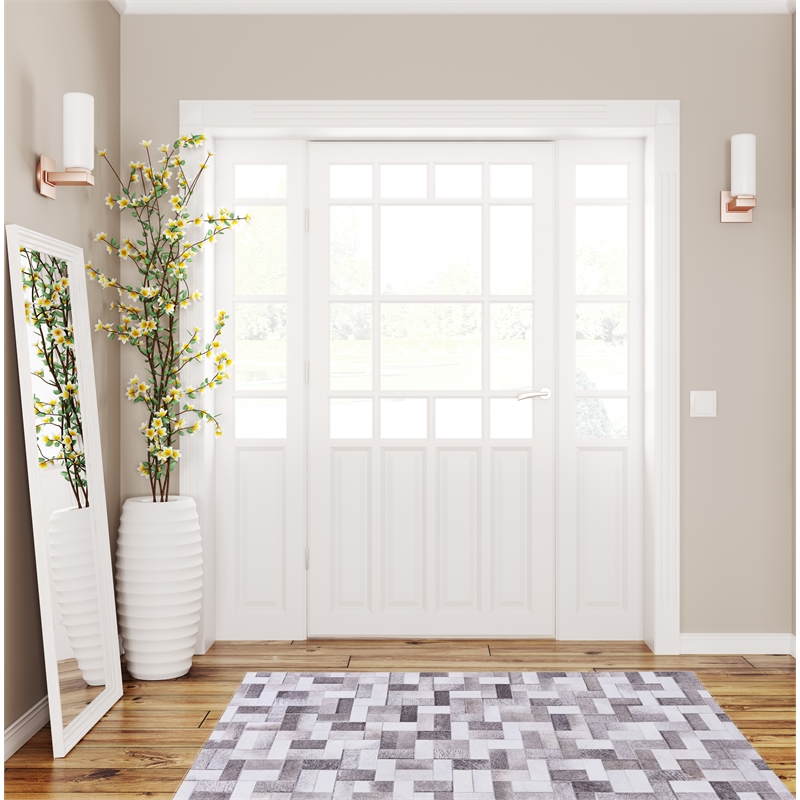 Laysan Home Transitional Woven Polyester 3'x5' Rug in Gray
