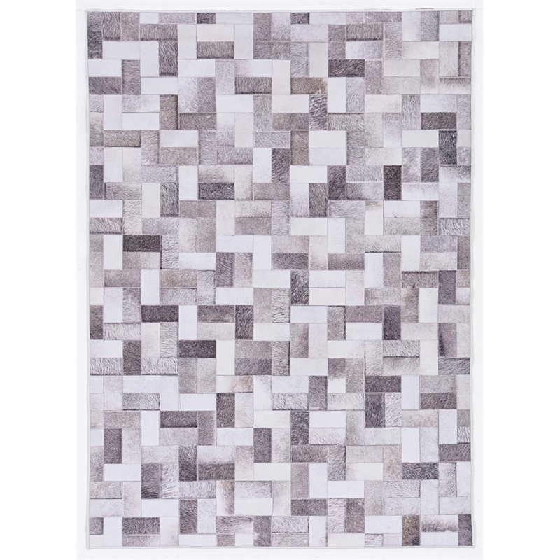 Laysan Home Transitional Woven Polyester 5'x7' Rug in Gray