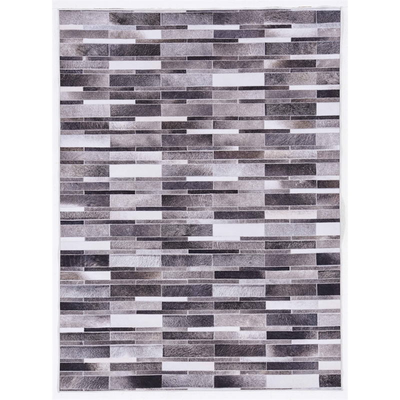 Laysan Home Transitional Woven Polyester 3'x5' Rug in Gray