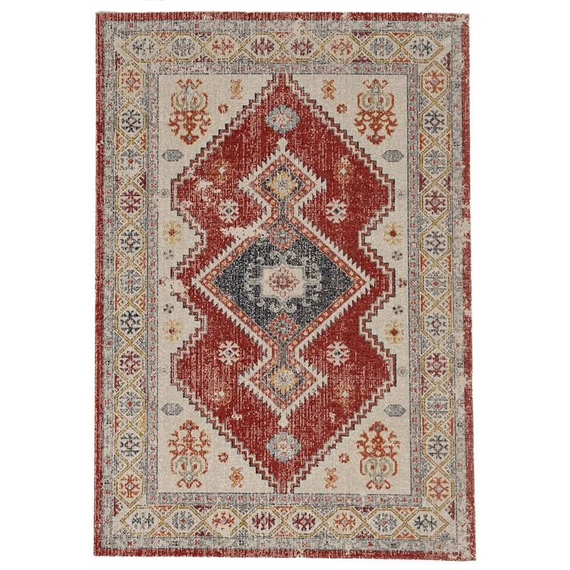 Laysan Home Traditional Machine Made Polyester 8'x10' Rug in Ivory