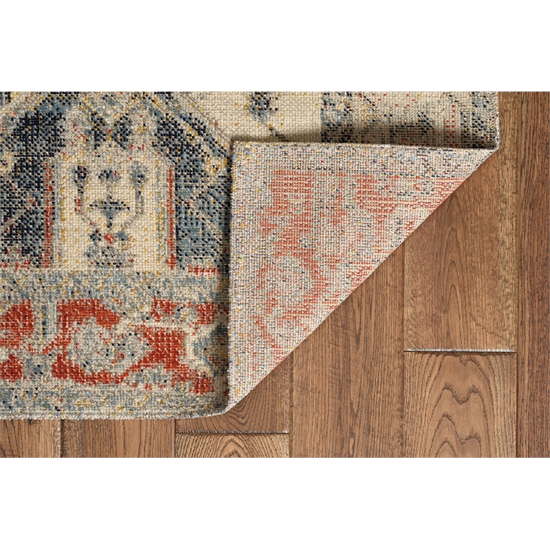 Laysan Home Traditional Machine Made Polyester 8'x10' Rug in Ivory