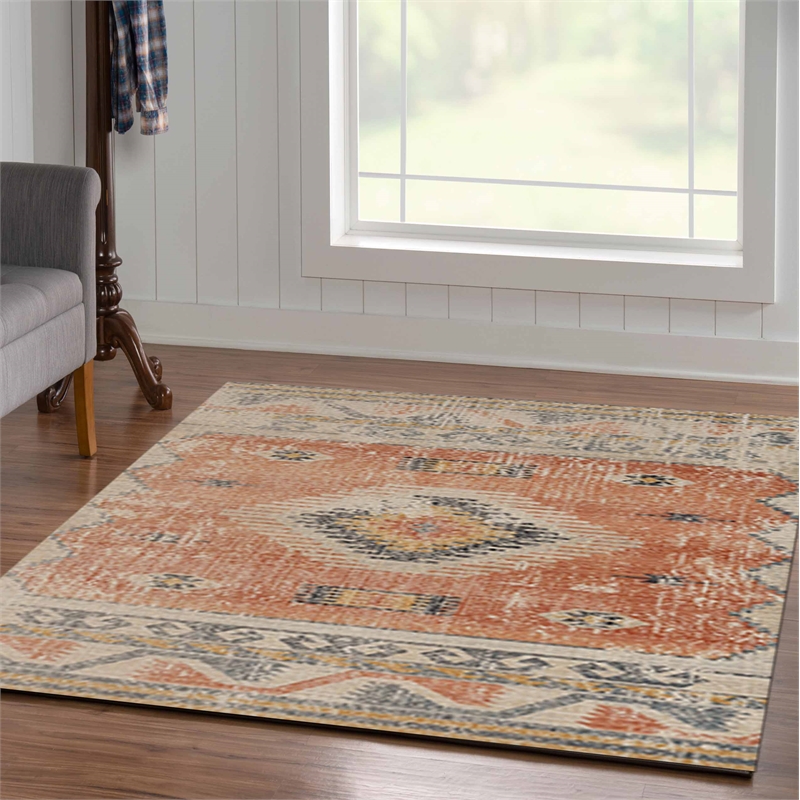 Laysan Home Traditional Machine Made Polyester 5'x7'6