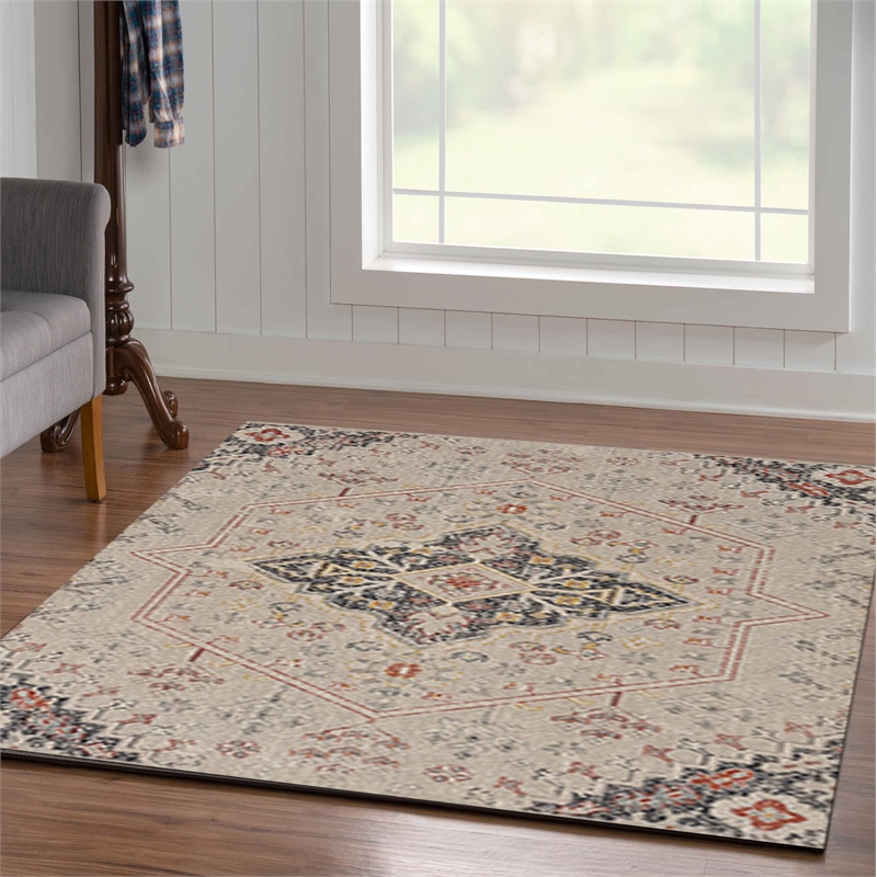 Laysan Home Traditional Machine Made Polyester 5'x7'6