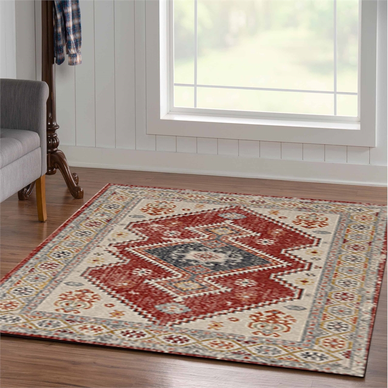 Laysan Home Traditional Machine Made Polyester 5'x7'6
