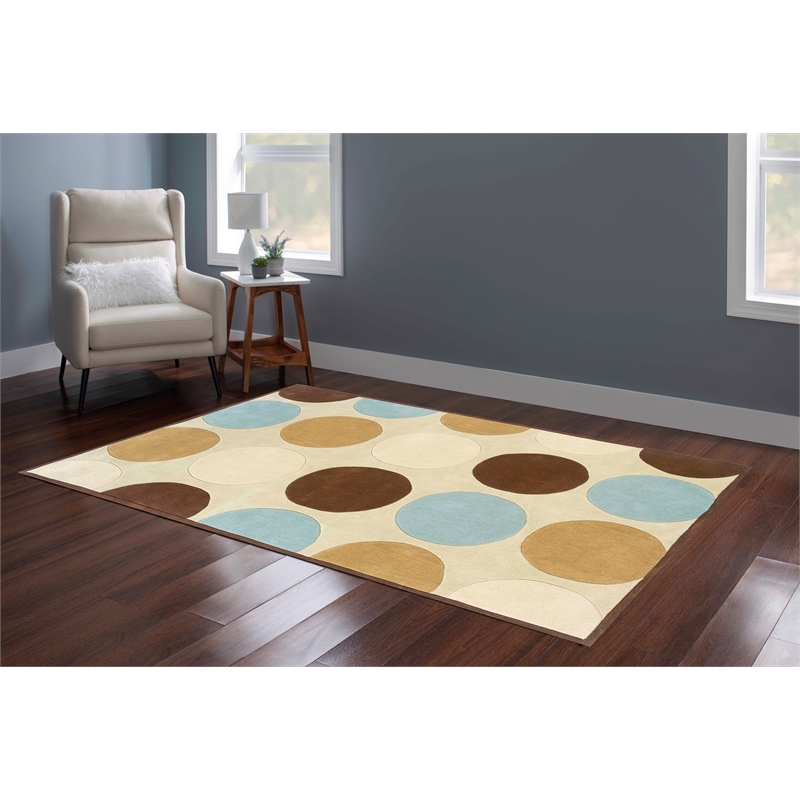 Laysan Home Transitional Hand Tufted Polyester 5'x7' Rug in Tan Brown