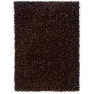 Laysan Home Transitional Shag Hand Tufted Polyester 8'x10' Rug in Brown