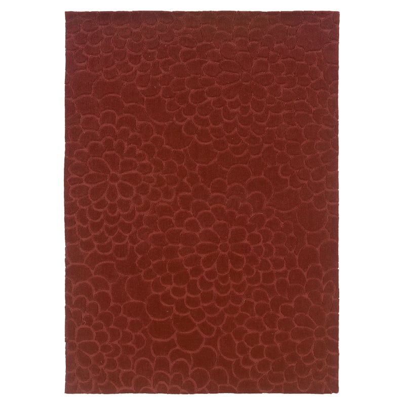 Laysan Home Transitional Hand Tufted Polyester 5'x7' Rug in Cinnamon Red