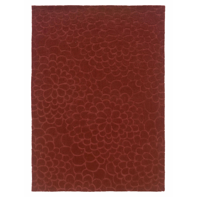 Laysan Home Transitional Hand Tufted Polyester 8'x10' Rug in Cinnamon Red