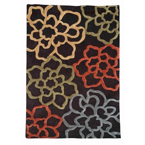 Laysan Home Transitional Hand Tufted Polyester 5'x7' Rug in Chocolate Brown