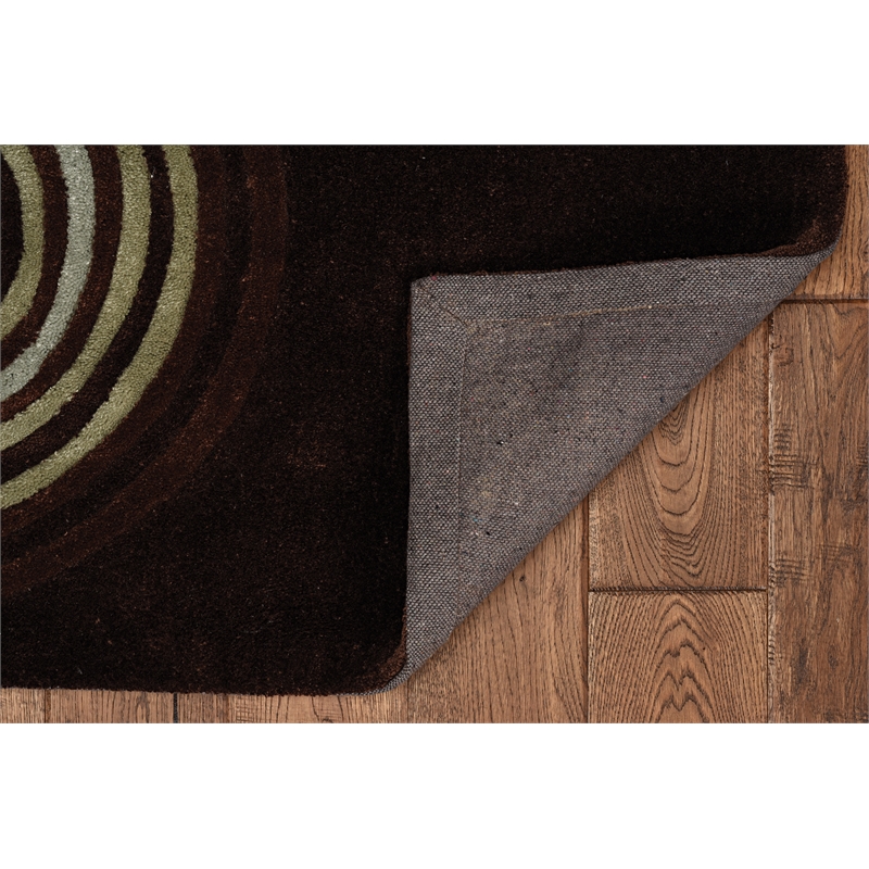 Laysan Home Transitional Hand Tufted Polyester 5'x7' Rug in Chocolate Brown