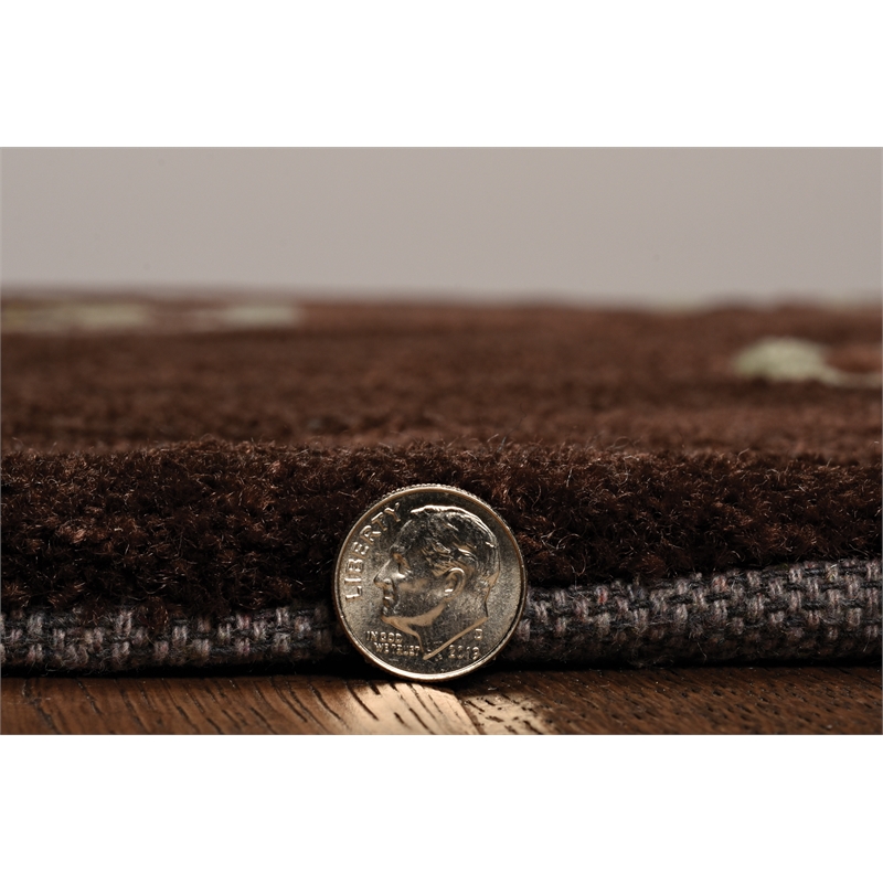 Laysan Home Transitional Hand Tufted Polyester 5'x7' Rug in Chocolate Brown